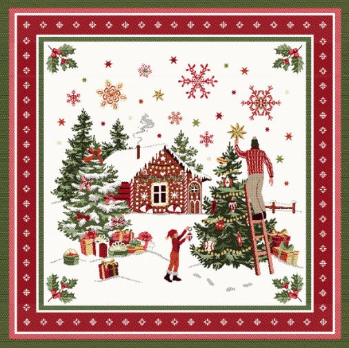 Noel Holiday French Jacquard Pillow Cover