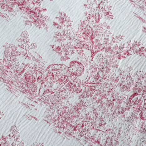 Coraline Red French Jacquard Tablecloth 90” Round