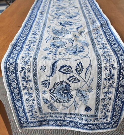Dubarry Blue French Jacquard Table Runner