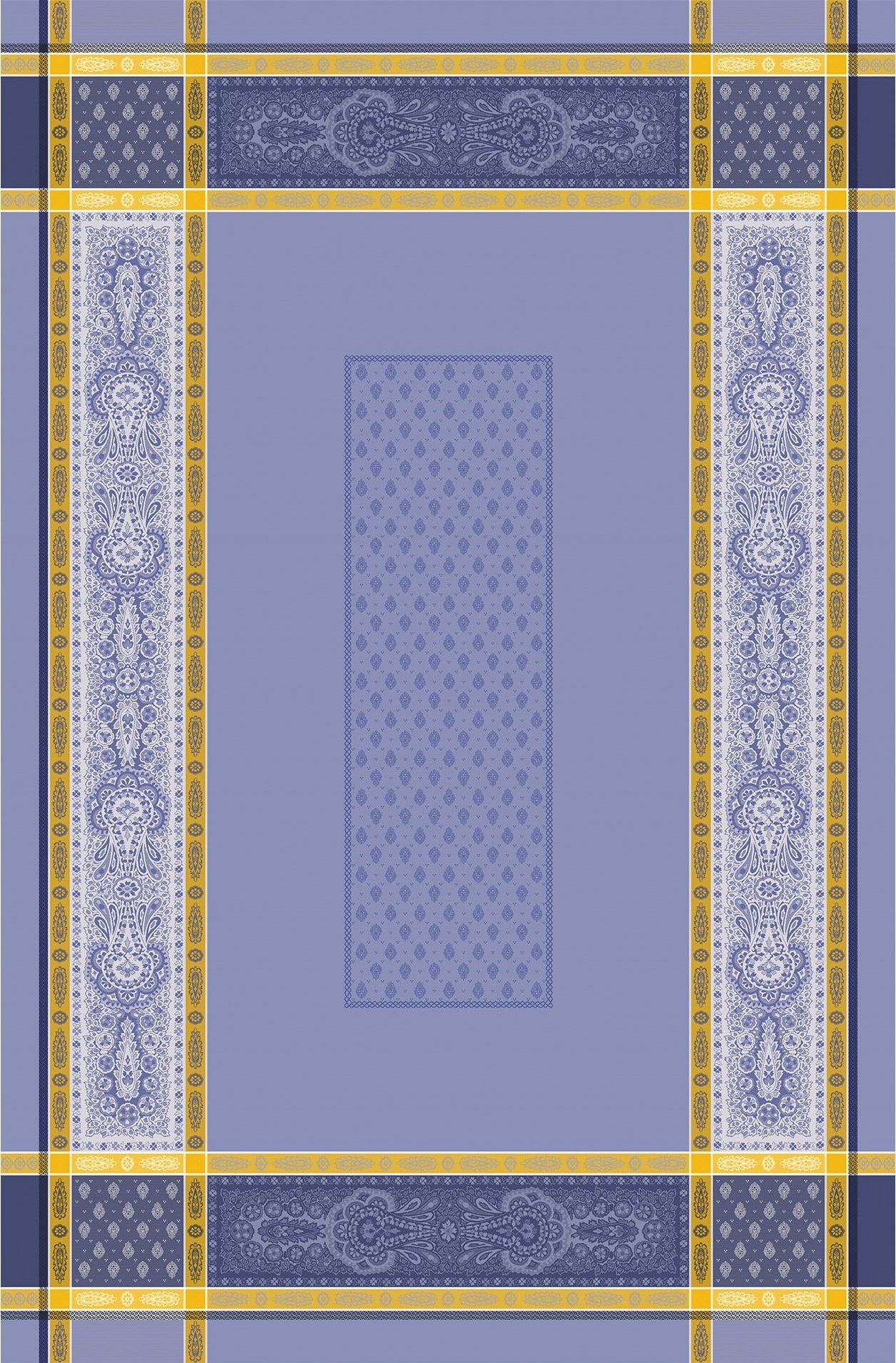 Vaucluse Blue Yellow Jacquard Tablecloth (Water-Repellent)