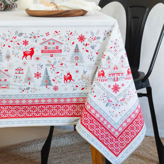 Cervin White Coated Tablecloth