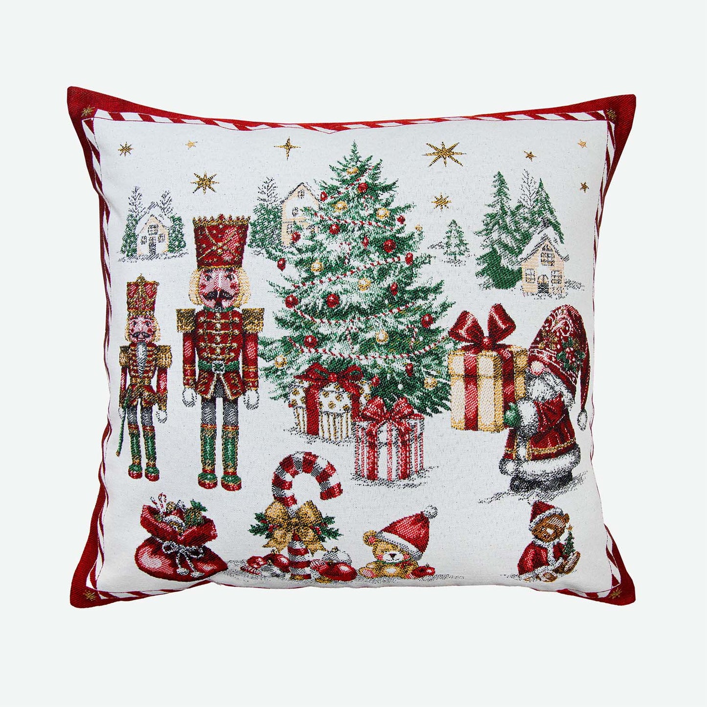 Christmas Holiday French Jacquard Pillow Cover