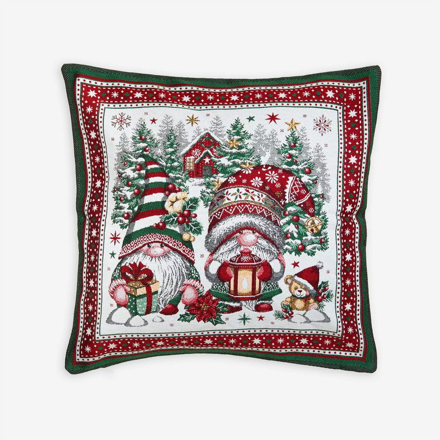 Gnomes Holiday French Jacquard Pillow Cover
