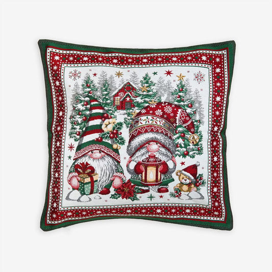 Gnomes Holiday French Jacquard Pillow Cover