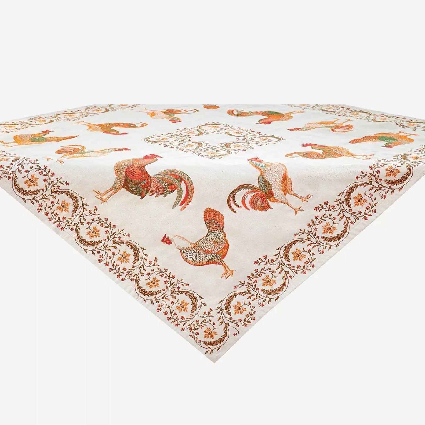 Chanteclair Chicken Square French Jacquard Table Cover 39” X 39”