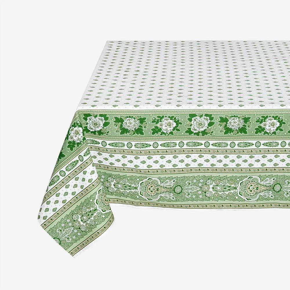 Bastide Green Coated Tablecloth