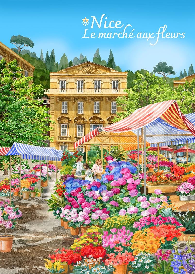 Flower Market Tea Towel