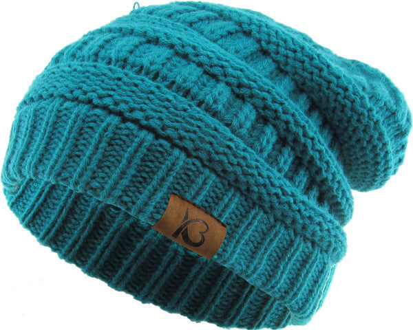 Beanie Cable Knit Ribbed
