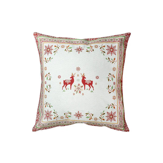 Vallee Red Green Holiday French Jacquard Pillow Cover