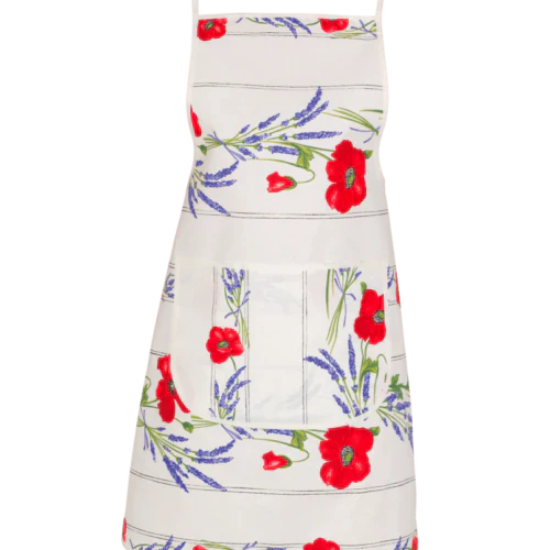 Poppy White Apron