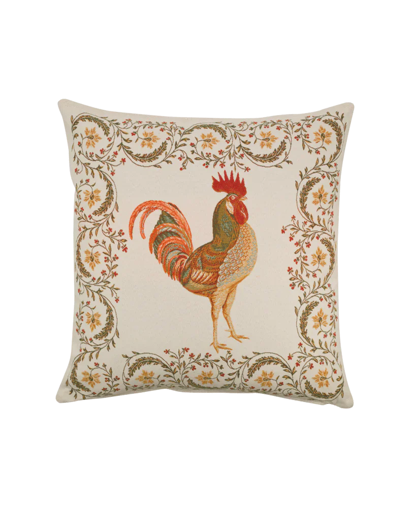 Chanteclair Chicken French Jacquard Pillow Cover