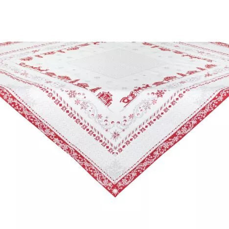 Minuit Holiday Square French Jacquard Table Cover 39” X 39”