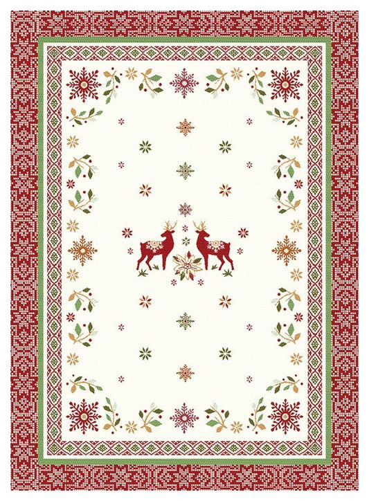 Vallee Red Green Holiday Tea Towel