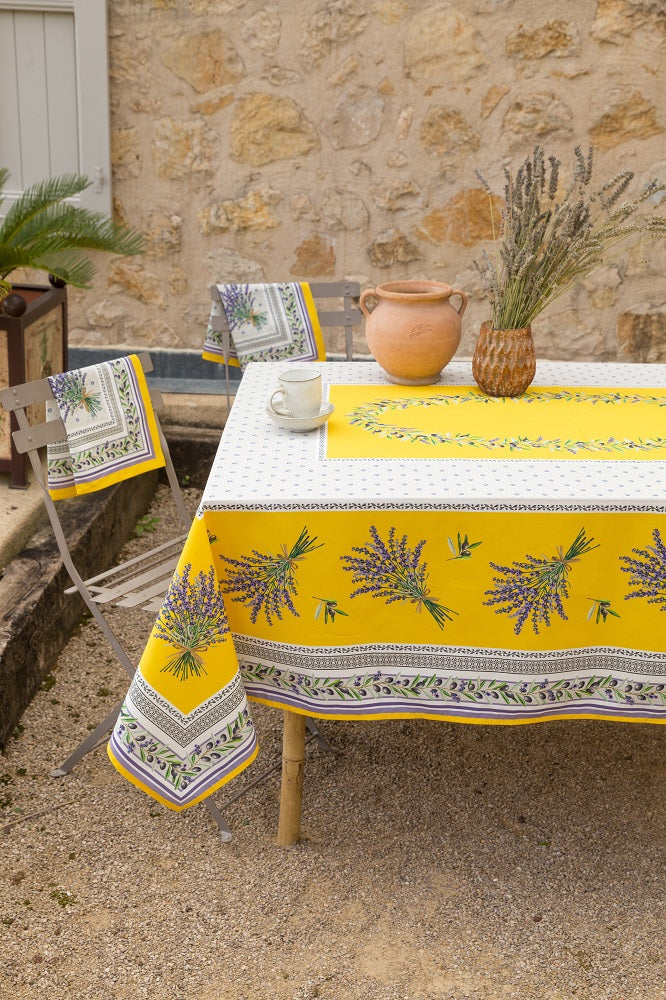 Lauris Yellow Coated Tablecloth