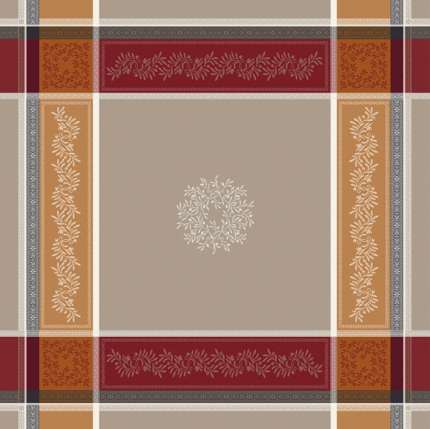 Olivia Cinnamon Jacquard Tablecloth (Water-Repellent)