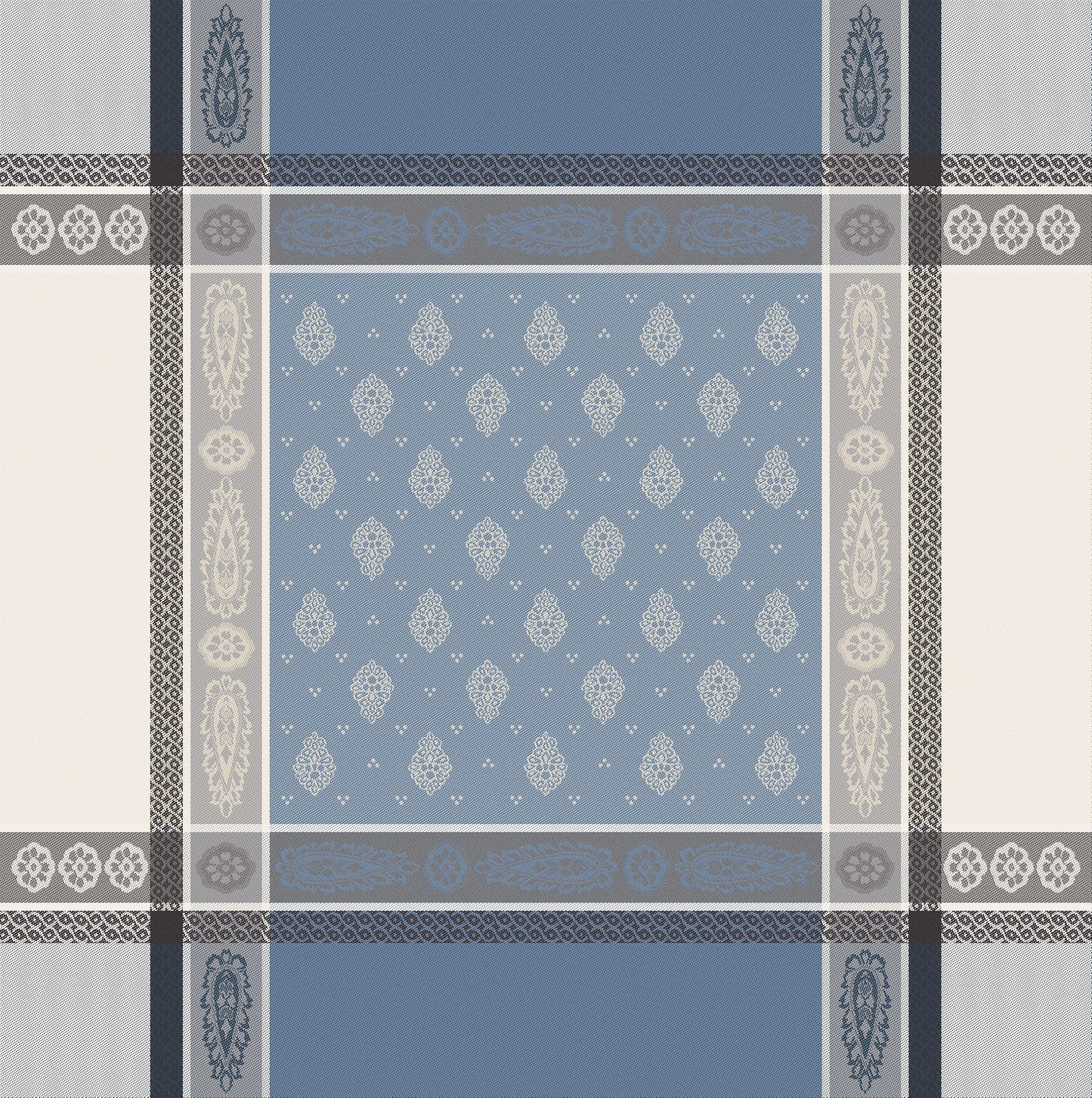 Vaucluse Écru Blue Yellow French Jacquard Napkins (Set of 4)