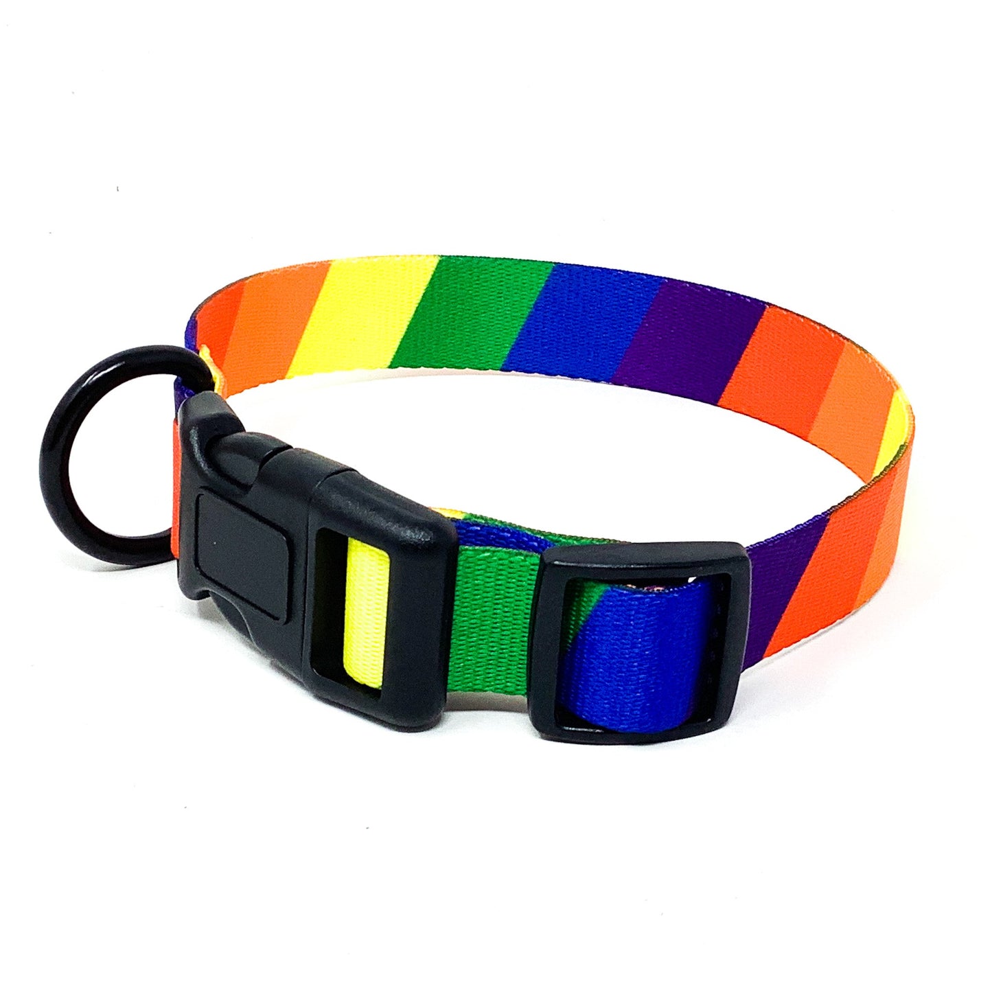 Rainbow Stripes 1 Inch Dog Collar