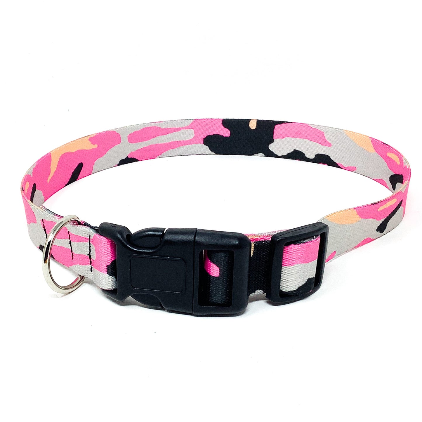 Pink Camouflage 1 Inch Dog Collar