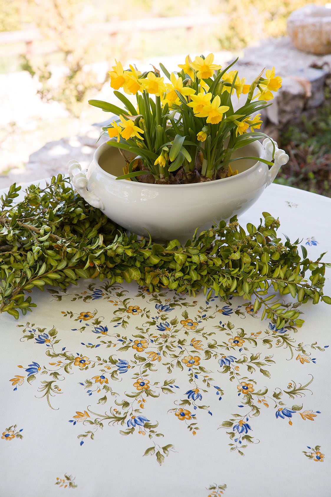 Moustiers Coated tablecloth  Round 70”