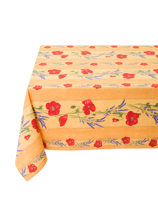Poppy Yellow Coated Tablecloth